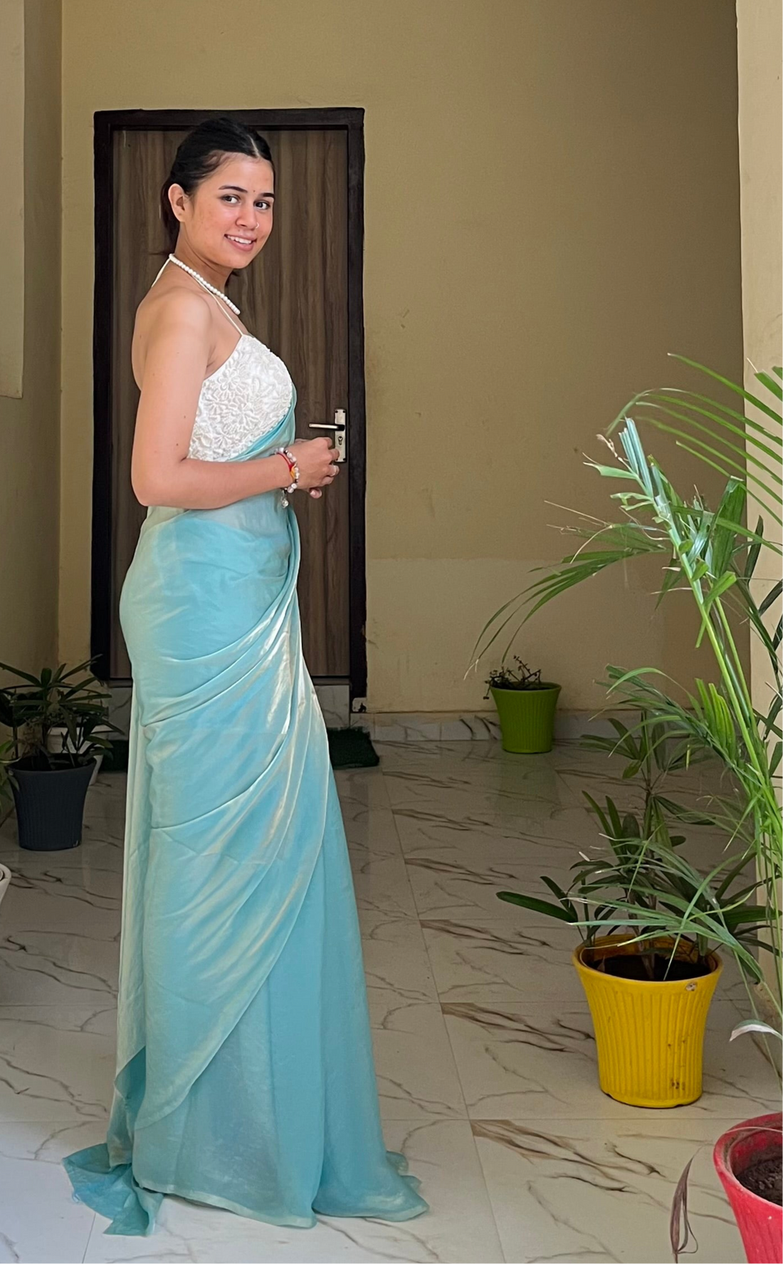 See blue saree