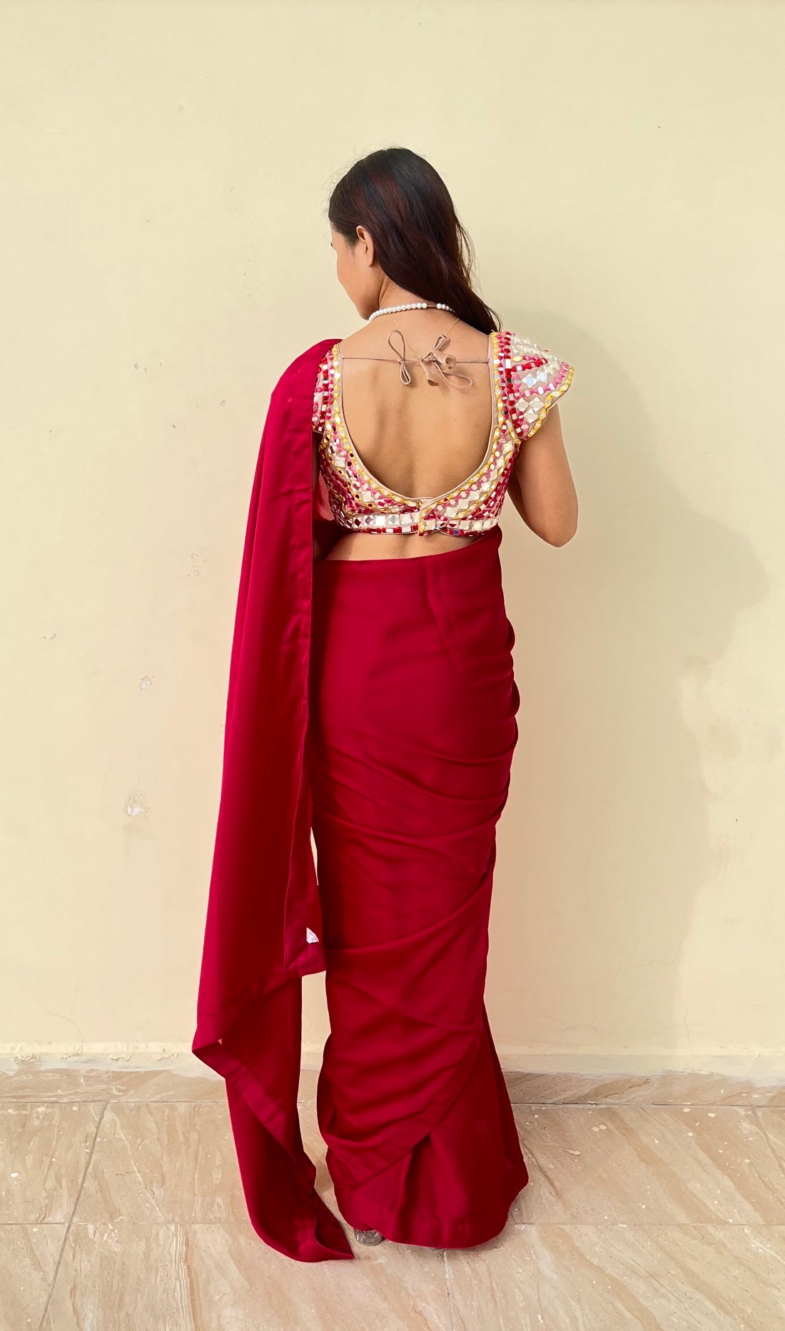 Hot pink saree